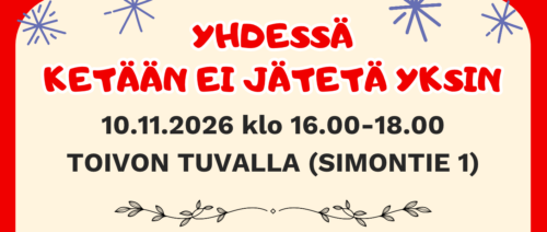 Yhdessä – Ketään ei jätetä yksin – tapahtuma Toivon tuvalla